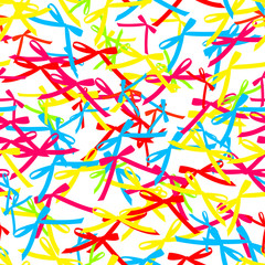 Colored Glossy Ribbon Bow. Seamless pattern. Vector Illustration