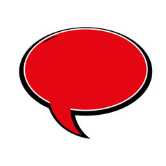 speech bubble red color pop art style vector illustration design