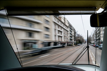 tram in city