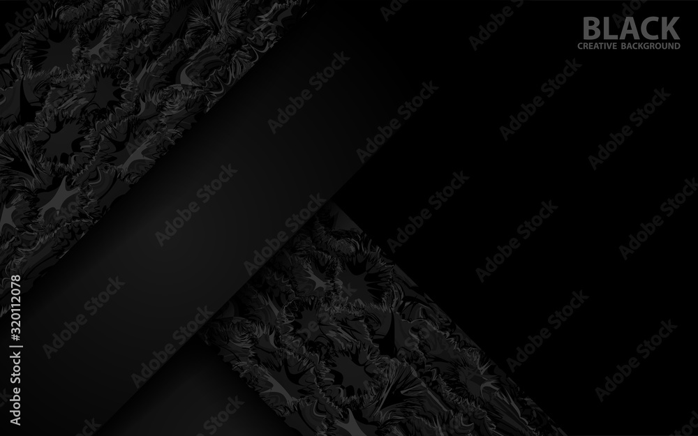 Poster abstract black geometric background with elegant and modern shapes concept. vector design template f