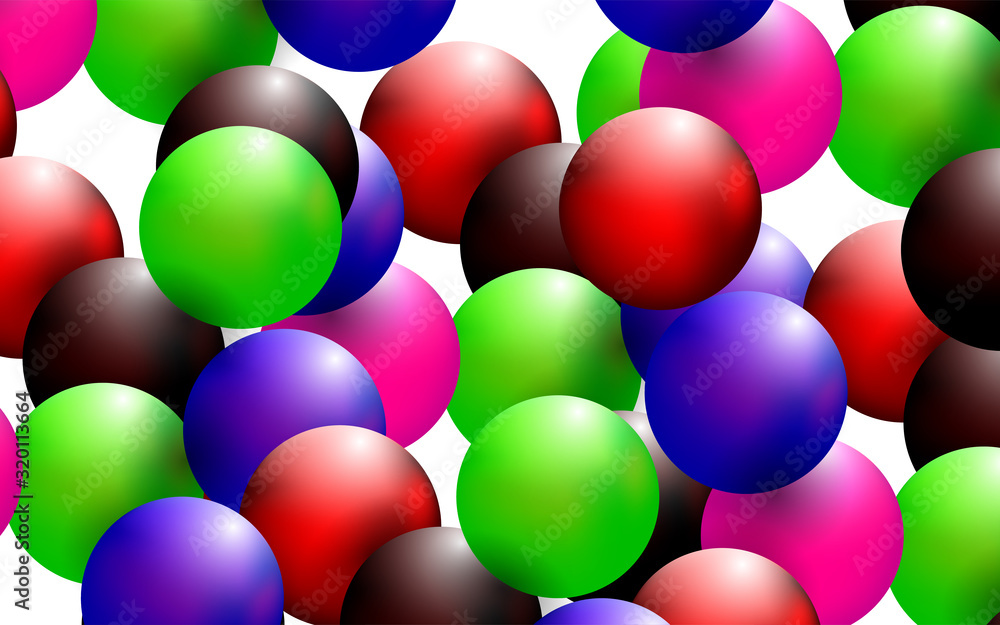 Poster abstract 3d colorful spheres collection on white background. fun concept vector design for use eleme