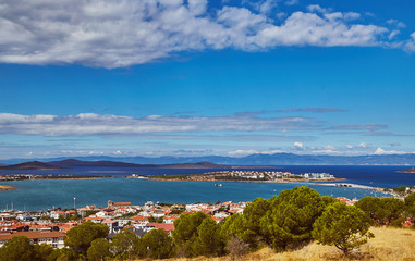Fototapeta na wymiar Views of Ayvalik town onCunda island at Aegean side of Turkey