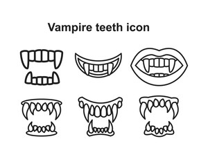 Tooth fangs, Vampire teeth icon vector illustration for graphic and web design.