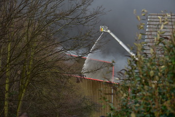 Wakefield, West Yorkshire, United Kingdom 01.02.2020 Fire