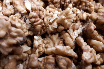 brown walnuts closeup for background