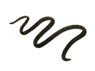 Black eyeliner pen trace on white background