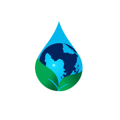symbol water green logo vector