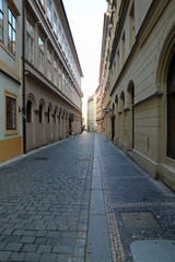 Fototapeta na wymiar narrow street in the Prague old town