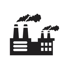 Obraz premium Factory eco power plants industrial icon template black color editable. Factory eco power plants industrial icon symbol Flat vector illustration for graphic and web design.