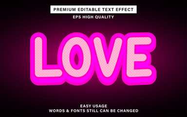 Cute love  editable text effect