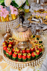 Arrangement of vegetable on party table