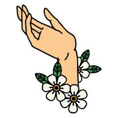 traditional tattoo of a hand