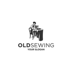 old sewing vintage logo
