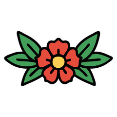 traditional tattoo of a flower