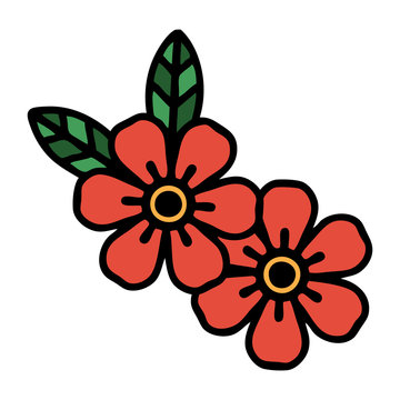 Traditional Tattoo Of A Flower