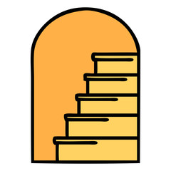 traditional tattoo of a doorway to steps