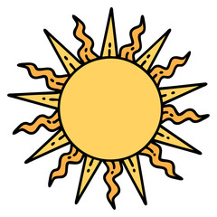 traditional tattoo of a sun
