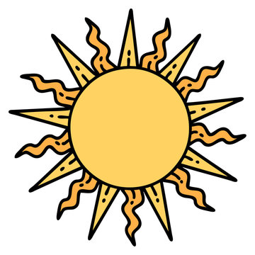traditional tattoo of a sun