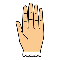 traditional tattoo of a hand