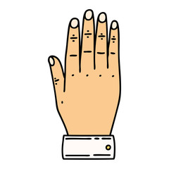 traditional tattoo of a hand