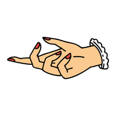 traditional tattoo of a hand
