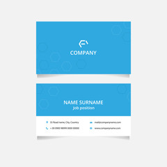 Fototapeta premium Vector blue business card design. Simple business card..