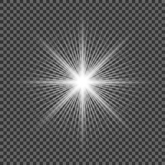 Glow light effect. Vector illustration. Christmas