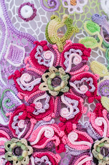 seamless pattern with flowers irish crochet