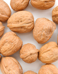 Isolated walnuts on  background