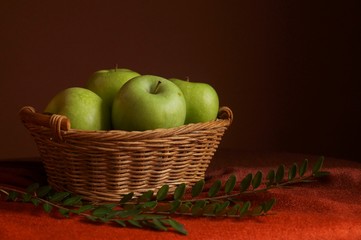 Fresh apples on a dark background	