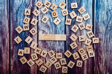 wooden words template