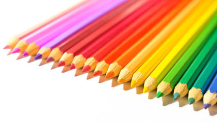 Obraz premium Row of different colored pencils
