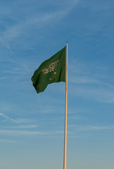 Saudi Arabia flag waving in the wind, Al Khobar, Eastern Saudi Arabia