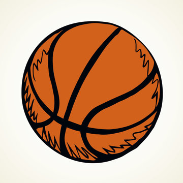Basketball ball. Vector drawing sketch