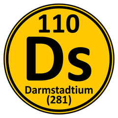 Periodic table element darmstadtium icon.