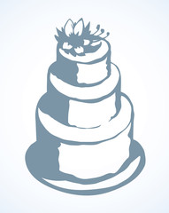 Big tasty cake. Vector drawing