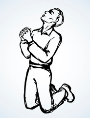 Vector image of the praying person