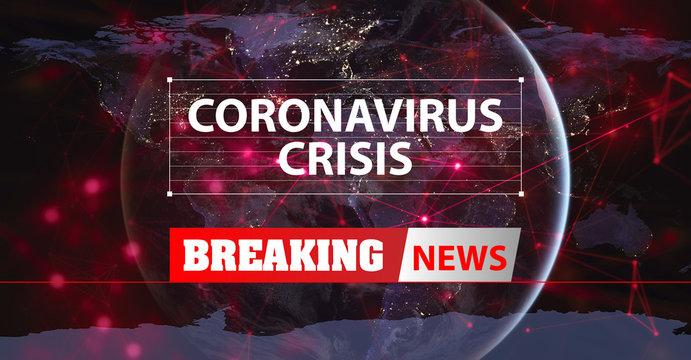 global earth with data of coronavirus crisis outbreak biohardzard in wuhan china, network futuristic tv news style, 3d illustration, Element of this image furnished by NASA