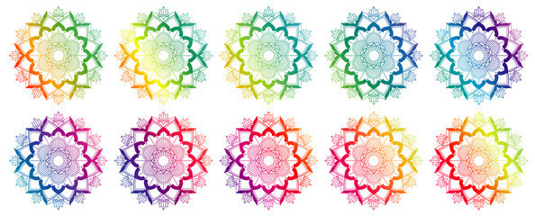 Mandala patterns in rainbow color