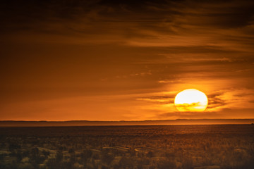 sunset in the desert