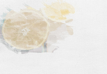 watercolour lemon