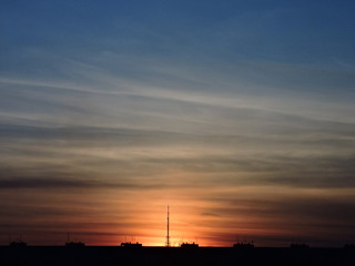 Fototapeta premium TV tower and sunset