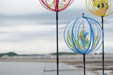 Balloons with a beach background
