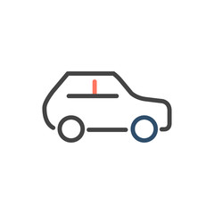Car line icon, outline vector sign. Stock vector illustration isolated on white background.
