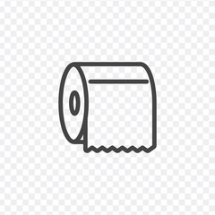 Toilet tissue paper roll with ridges line art vector icon. Stock vector illustration isolated on white background.