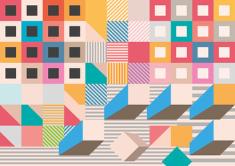 Creative background with colorful shapes, illustration