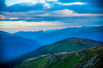 Fototapeta premium Landscape in carpathian Mountains, Transalpina road , romania