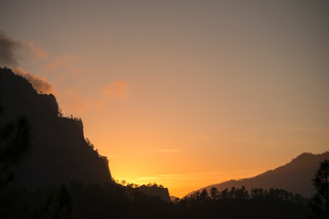sunset in the mountains