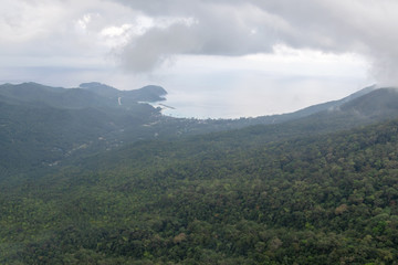 Landscape view on Khao Ra mountain - the highest mountain on Koh Phangan island,Thailand
