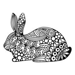 Vector rabbit. Easter vector illustration. Ornament rabbit